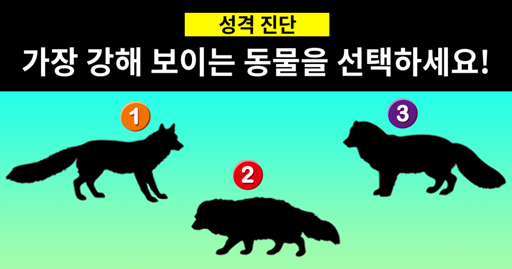 [성격 진단] 다음 중 가장 강한 동물을 선택하세요!