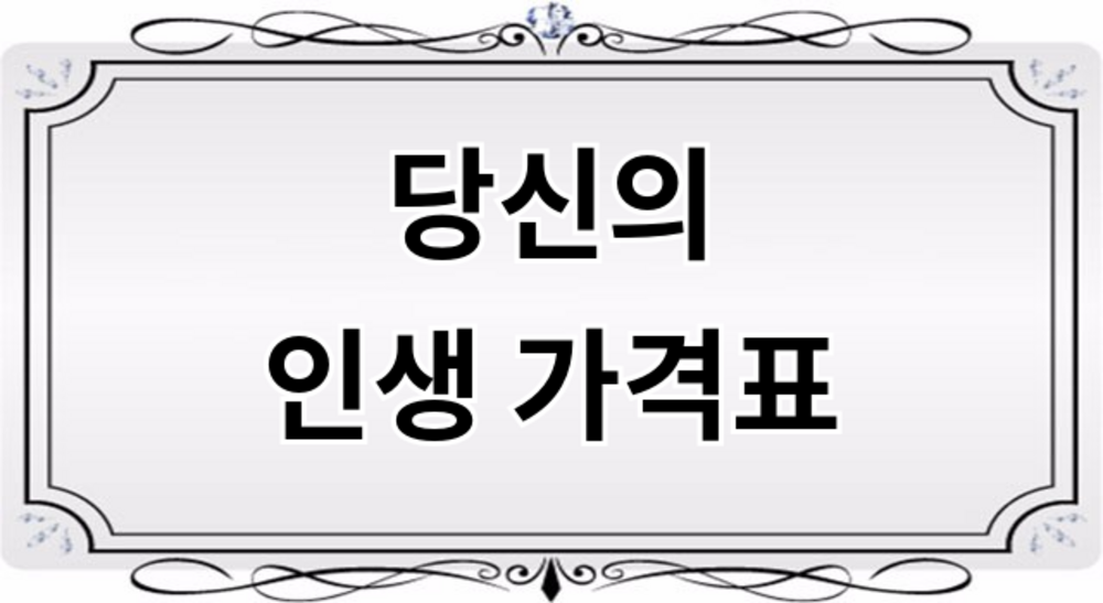 당신의 인생은 얼마일까요?