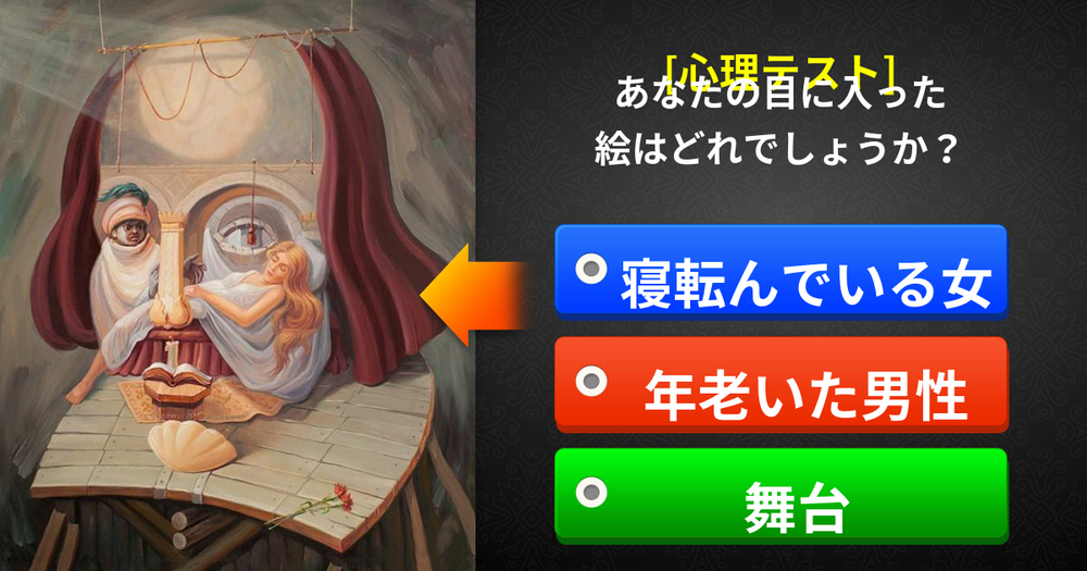 [心理テスト] あなたの目に入ってきた絵はどれ？
