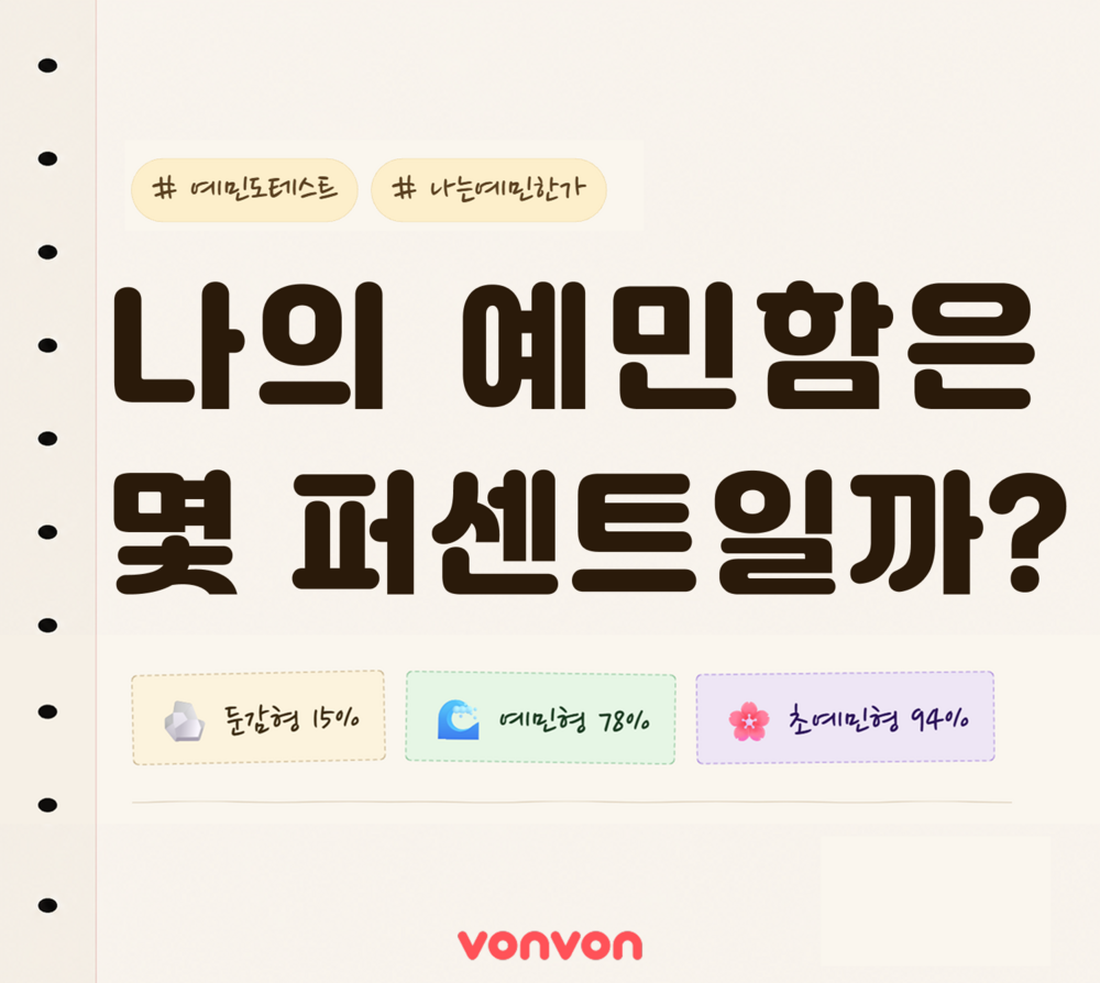 나의 예민도는 몇 %일까?
