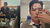 <b>'김부장' 빌런 주상욱, 피투성이 분장 공개…"착하게 살겠습니다"</b>