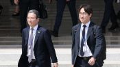 <b>공군 1호기 향하는 김용범 정책실장과 하정우 수석</b>