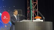 <b>SK하이닉스 인디애나 기공식서 연설하는 곽노정 사장</b>