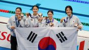 <b>계영 800m 동메달 차지한 조현주-허연경-한다경-이송은</b>