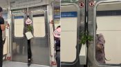 <b>"제발 다음 열차 타세요"…닫히는 문에 화분 밀어 넣고 발 '턱'</b>