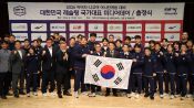 <b>더는 물러설 수 없는 韓 레슬링 대표팀, 아시안게임 출정식...결연한 AG 선전 각오</b>