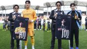 <b>성남FC 박상혁·이광연, K리그 통산 100경기 출전 기념행사 진행</b>