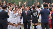 <b>우승하니 김정은 만나네…"경애하는 당 총비서 동지" 격려하자 내고향여자축구단 펄쩍펄쩍 뛰며 '눈물'</b>