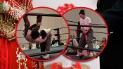 <b>"집안일 걸고 한판 붙었다"…결혼식장에 링 만든 中 신혼부부</b>