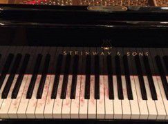 피아니스트 예핌 브론프만이 2015년 런던 심포니 협연 당시 손가락에 피를 흘리며 연주한 피아노. 슬립트디스크 누리집