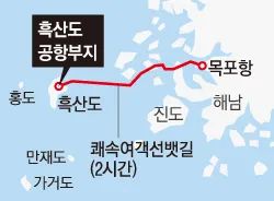 다도해해상국립공원 내 전남 신안군 흑산도 위치도.