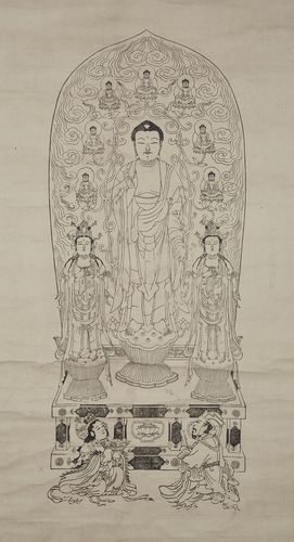 아미타삼존불 판화 [명주사 고판화박물관 제공. 재판매 및 DB 금지]