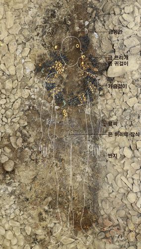 경주 쪽샘 44호분 무덤 주인 착장 장신구 일체[국립경주문화재연구소 제공. 재판매 및 DB 금지]