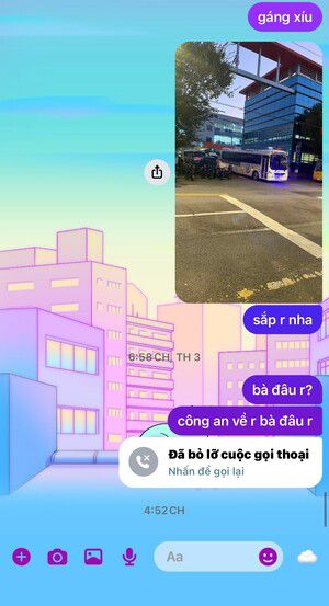 지난달 28일 단속을 피해 숨어 있는 고 뚜안씨에게 친구 수영(가명)씨가 공장 정문을 나서는 출입국외국인사무소의 버스 사진을 전송하며 “어디야?” 하고 묻고 있다. 수영씨 제공