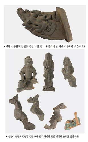 원찰 터에서 출토한 유물[성남시 제공. 재판매 및 DB 금지]