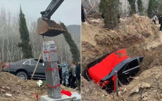 S클래스 타고 저승길로…‘8888 번호판’ 2억 벤츠 함께 묻은 中장례식