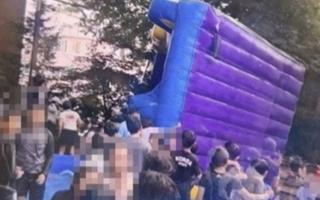 "꼭대기 있던 아이, 튕겨 나가"…물놀이터 에어바운스 쓰러져 5명 부상