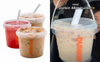 "카페인 부족해" 1.4리터 '양동이' 커피 유행…'당분 과다' 우려도