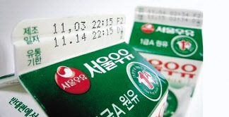 제조일자와 유통기한이 표기된 우유 제품 [서울우유 제공]