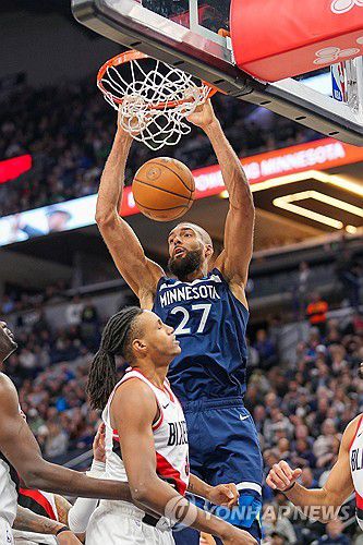 미네소타의 뤼디 고베르 [USA투데이=연합뉴스]