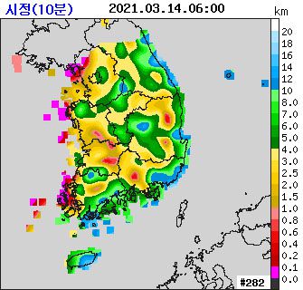 가시거리 분포도[기상청 홈페이지 화면]