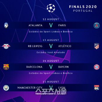 UEFA 챔피언스리그 8강 대진 일정. 캡처 | UCL SNS