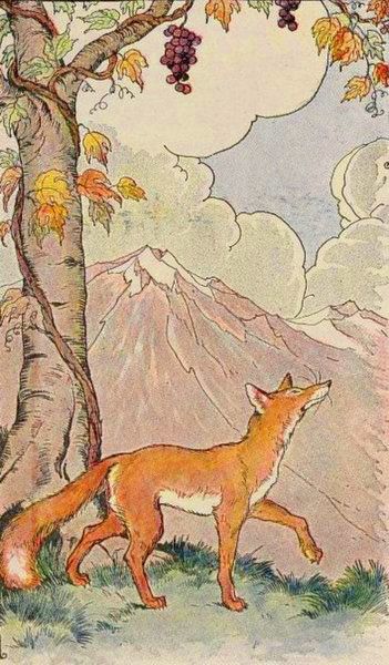 ‘신 포도’로 잘 알려진 이솝 우화 ‘여우와 포도’ 이미지. 사진 출처 위키미디어