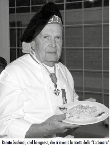 또 다른 인터뷰에서는 레시피를 소개했는데, 그는 “베이컨을 버터에 바싹 볶고 크림을 부은 다음 그뤼에르 또는 연성치즈를 넣는다. 그 다음 가루 계란을 넣고 불을 끈 다음 노른자를 넣는다”고 했습니다. 오늘날 한국에서 흔히 볼 수 있는 까르보나라의 형태와 비슷하죠. 시간이 지나면서 까르보나라는 지역별로 진화했습니다.