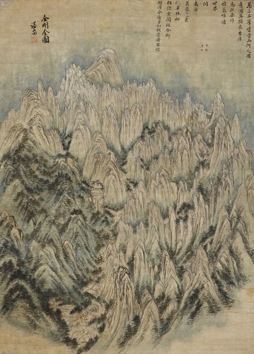 국보 금강전도, 조선, 18세기 중엽, 종이에 수묵담채, 130.8 x 94.5 cm[호암미술관 제공. 재판매 및 DB 금지]