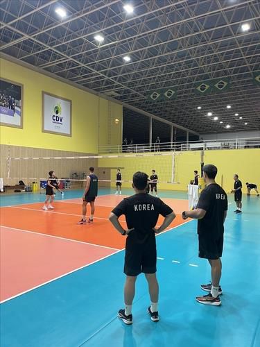 브라질에서 전지훈련중인 남자배구 대표팀[대한배구협회 제공. 재판매 및 DB 금지]