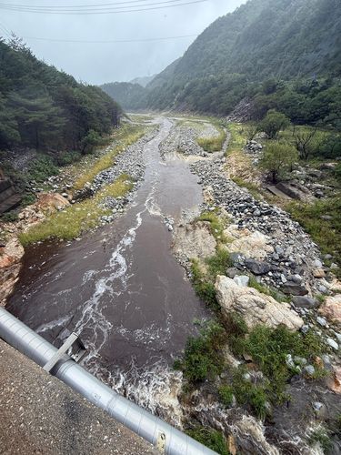 강릉 왕산골 골짜기에서 쏟아져나오는 물줄기[촬영 박영서]