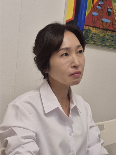 연합뉴스와의 인터뷰에 참여한 배진시 몽테뉴해외입양연대 대표[윤근영 기자 촬영]