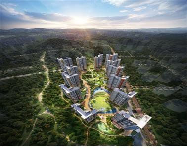 인천도시공사는 현대건설 컨소시엄과 추진 중인 검단 주택건설사업(AA16BL)을 제로에너지 주거단지로 구현한다. 검단 주택건설사업(AA16BL) 조감도.