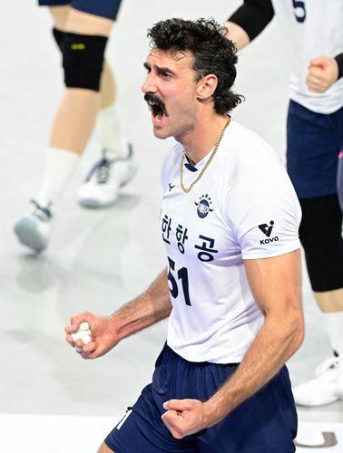 대한항공에서 뛴 외국인 선수 카일 러셀[한국배구연맹 제공. 재판매 및 DB 금지]