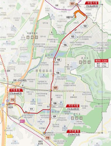 위례선 트램 노선도[서울시 제공. 재판매 및 DB 금지]