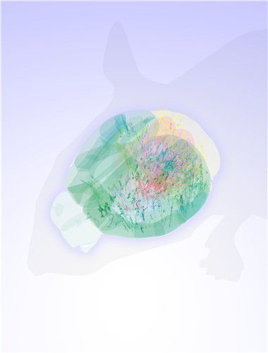 생쥐 뇌의 뉴런  생쥐 뇌의 윤곽에 7만5천개의 분석된 뉴런을 표시한 그림. 각 점의 크기는 그 뉴런의 평균 발화율에 비례해 조정됨. [ Dan Birman/International Brain Laboratory 제공. 재판매 및 DB 금지]