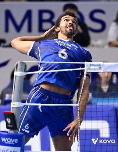 스파이크하는 삼성화재의 외국인 주포 아히[한국배구연맹 제공. 재판매 및 DB 금지]