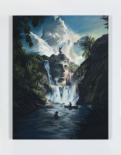 The Wanderer and Their DogDaniel Arsham, 2025, Acrylic on canvas, 76.2 × 58.4 × 5.1 cm. Courtesy of the artist and Perrotin