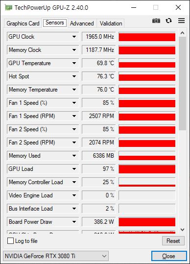 ‘어쌔신 크리드 발할라(4K UHD 가장 높음 프리셋)’를 프롤로그에서 20분간 구동해보니 GPU의 온도가 69.8도로 확인됐다.