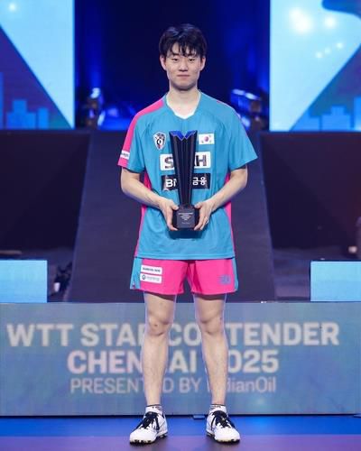 WTT 첸나이 대회 단식 챔피언 오준성[WTT 인스타그램 캡처. 재판매 및 DB 금지]