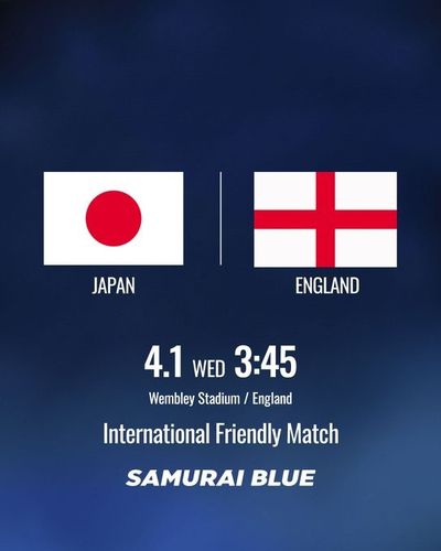 잉글랜드와 친선경기를 치르는 일본 축구대표팀.[일본축구대표팀 SNS. 캡처