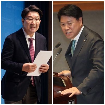 (왼쪽부터)권성동 국민의힘 의원, 장제원 국민의힘 의원/사진=뉴스1