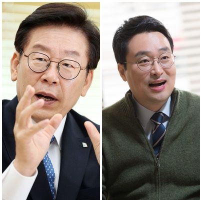 이재명경기지사(왼쪽)과 이헌욱 경기도시공사 사장(오른쪽)