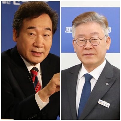 이낙연 더불어민주당 대표(왼쪽)과 이재명 경기도지사.