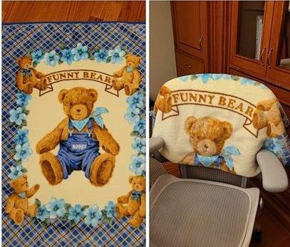 노태우 전 대통령이 생전 사용하던 담요. /노소영 아트센터 관장 페이스북