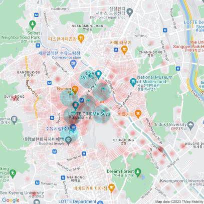 상권 분석 최적화 결과 / 출처=도둠판