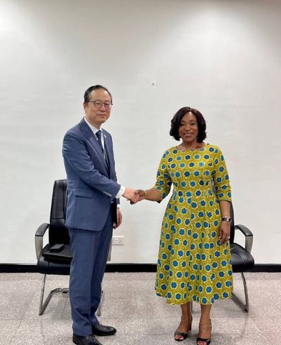 셜리 아요코 보치웨이 가나 외교장관 예방한 권 조정관[외교부 제공]