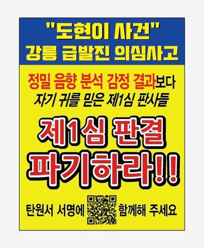 강릉 급발진 소송 1심 판결 파기 촉구 1인 시위 피켓[고(故) 이도현 군 아버지 이상훈씨 제공. 재판매 및 DB 금지]