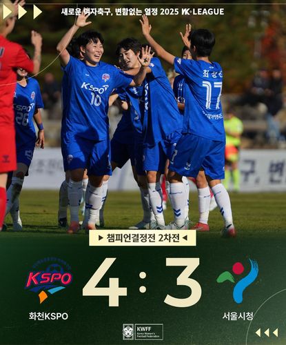 2025 WK리그 챔피언 결정전에서 우승한 화천 KSPO[한국여자축구연맹 제공. 재판매 및 DB 금지]