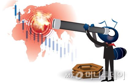 삽화,망원경,전망,예측,전쟁,이스라엘,팔레스타인,하마스,주가,증시,하락,개미,일러스트 /사진=임종철